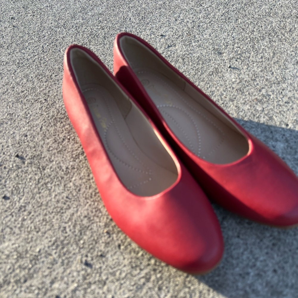 Dream Pairs Women's Red Ballet Flats